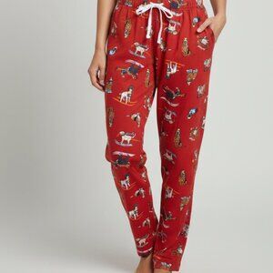 Old Navy Women’s Red Holiday Dog Print Pajama Pants Size M Cozy Lounge